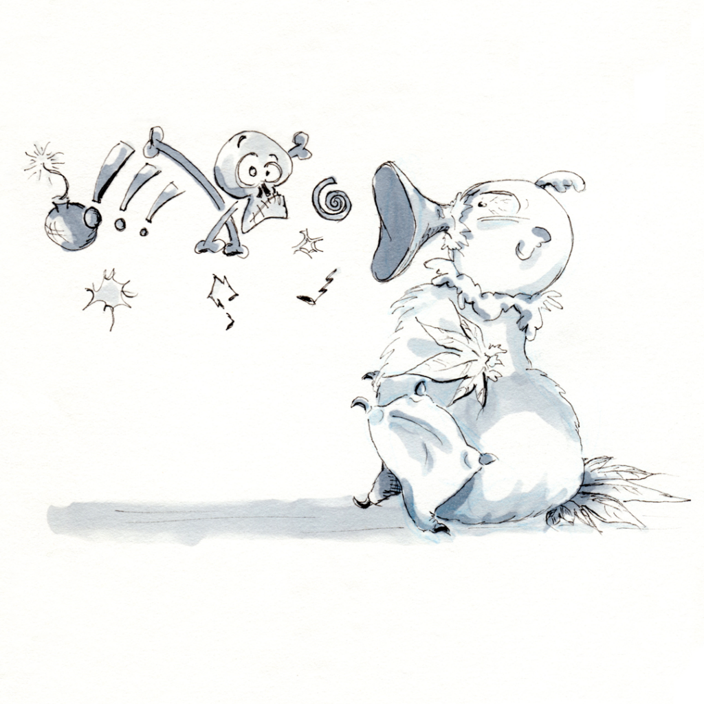 Trötentiere Copic - ein schimpfendes Trötentier