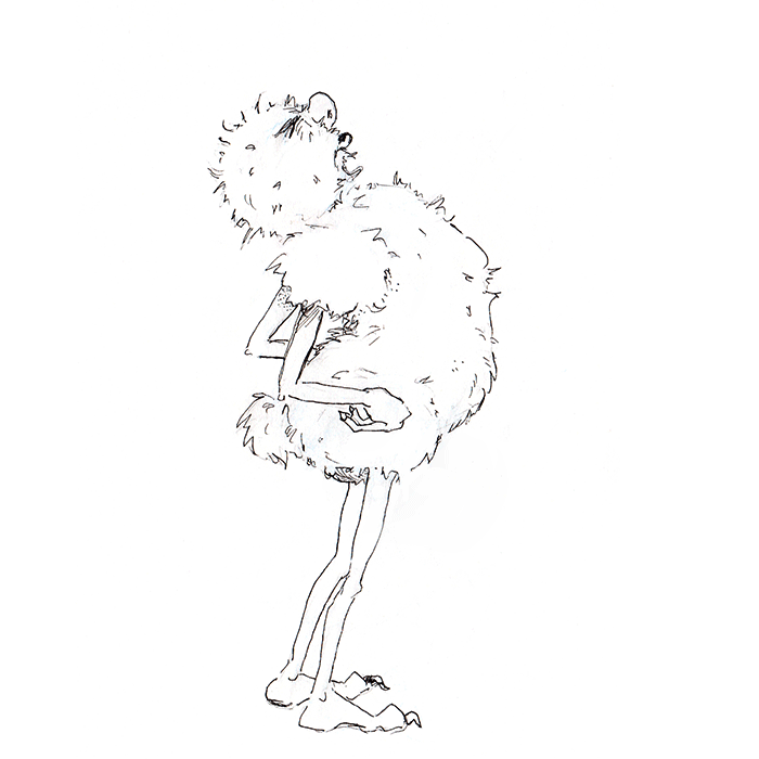 Grummelgnom · Lineart/Charakter-Skizze
